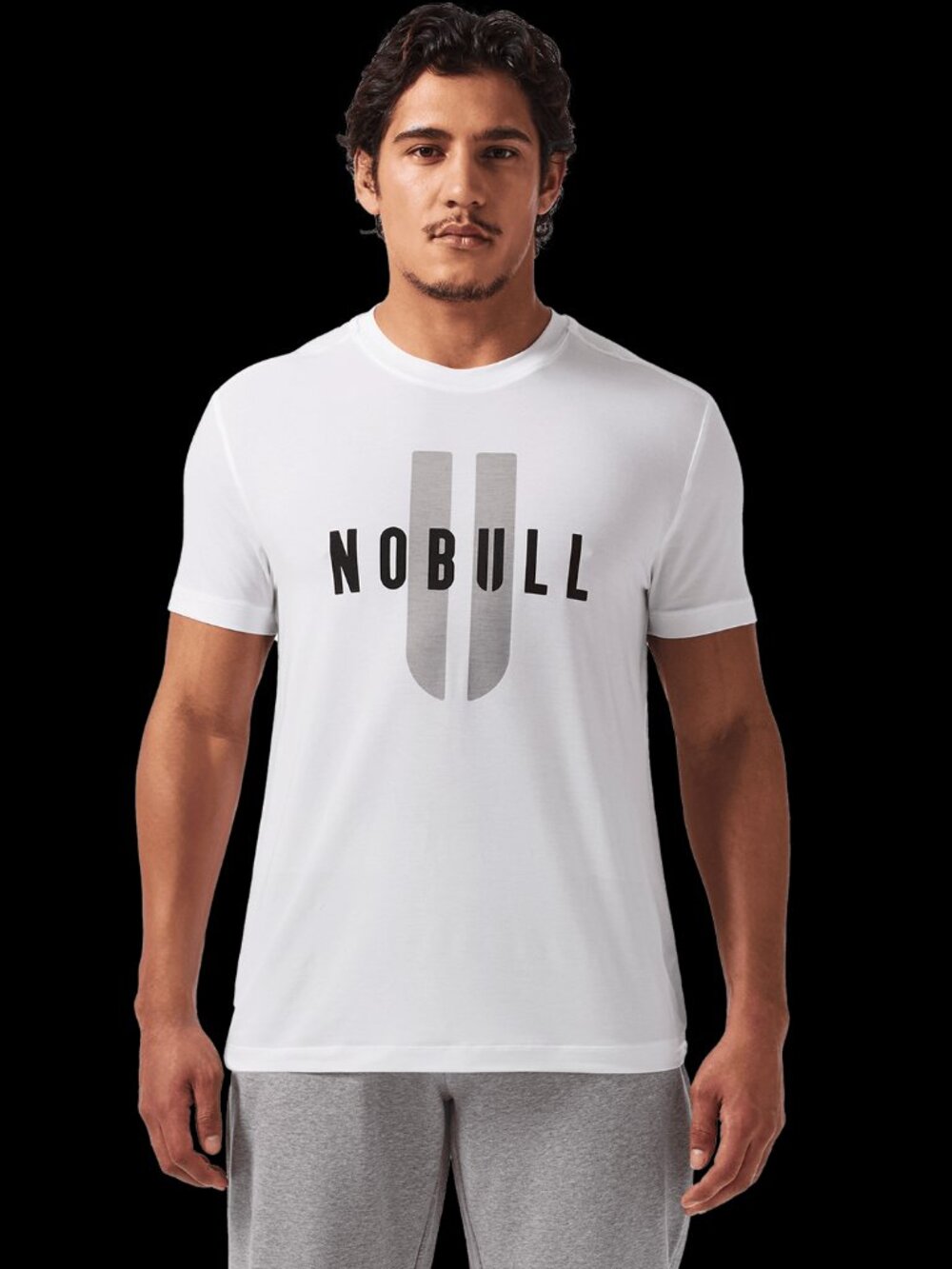 NOBULL Men's U Tee Ultrasoft Workout Tee in White size L